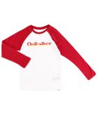 T-Shirt en Coton Raglan bicolore rouge/blanc