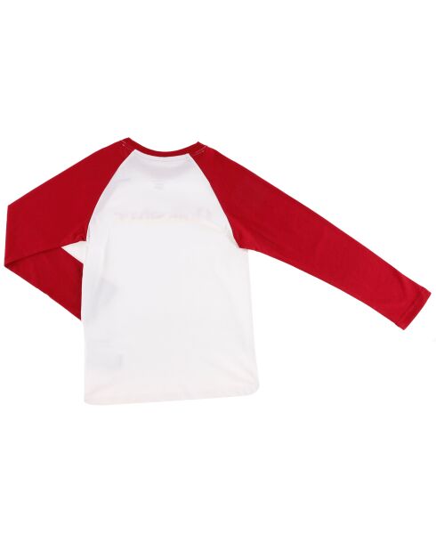 T-Shirt en Coton Raglan bicolore rouge/blanc