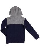 Sweat zippé à capuche Keller Block bleu/gris