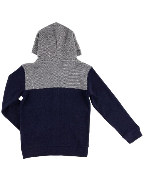 Sweat zippé à capuche Keller Block bleu/gris