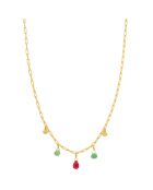 Collier Pampilles en Argent doré à l'Or fin & Chrysoprase