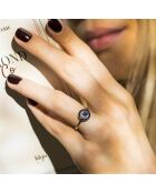 Bague Talia Or Blanc Diamants 0.033 ct & Saphir 0.54 ct