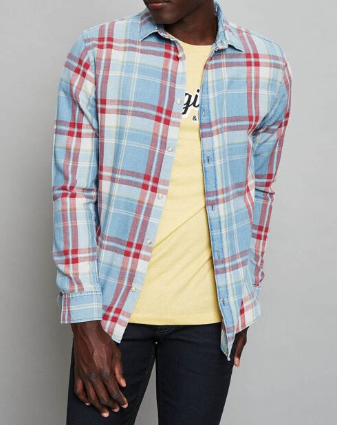 Robert getailleerd overhemd met blauw/rode plaid