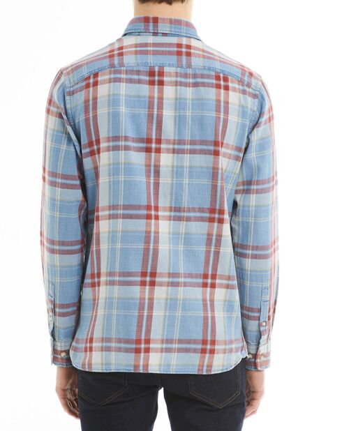 Robert getailleerd overhemd met blauw/rode plaid