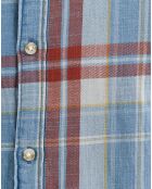 Chemise ajustée Robert à carreaux bleu/rouge