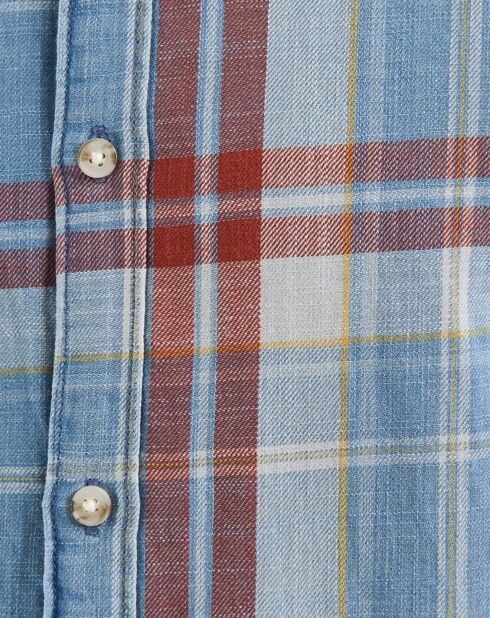 Robert getailleerd overhemd met blauw/rode plaid
