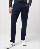 Pantalon slack slim molleton bleu foncé