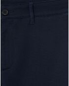 Pantalon slack slim molleton bleu foncé