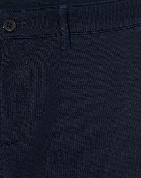 Pantalon slack slim molleton bleu foncé