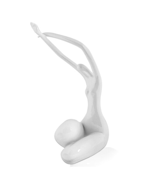 Grande sculpture en résine Réveil sans socle blanche - 61x37x32 cm