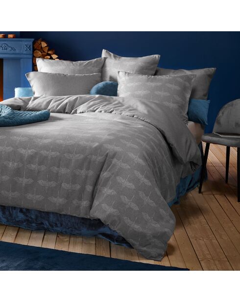 Set copripiumino Crane grigio naturale