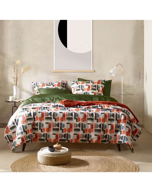 Parure housse de couette percale de coton Lisboa grenoble green