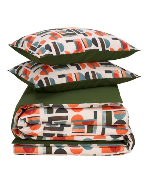 Parure housse de couette percale de coton Lisboa grenoble green