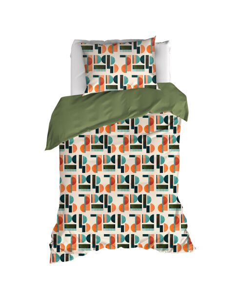 Parure housse de couette percale de coton Lisboa grenoble green