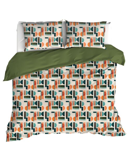 Parure housse de couette percale de coton Lisboa grenoble green