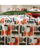 Parure housse de couette percale de coton Lisboa grenoble green