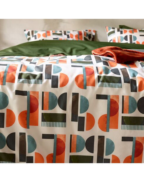 Parure housse de couette percale de coton Lisboa grenoble green