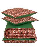 Parure housse de couette percale de coton Flowerpower green bee
