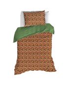 Parure housse de couette percale de coton Flowerpower green bee