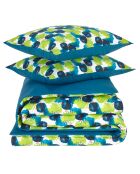 Parure housse de couette percale de coton Whimsy bleu blizzard
