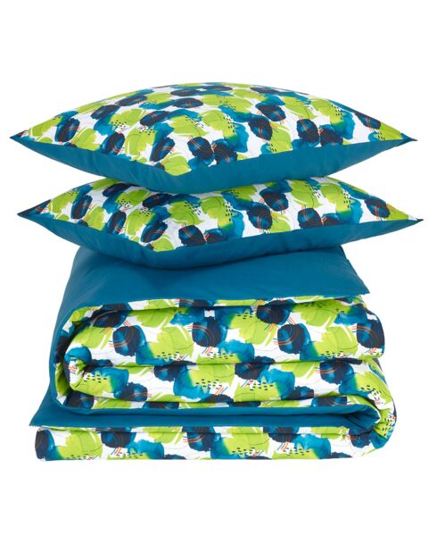 Parure housse de couette percale de coton Whimsy bleu blizzard
