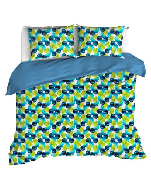 Parure housse de couette percale de coton Whimsy bleu blizzard