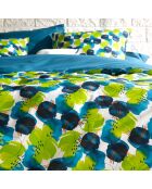 Parure housse de couette percale de coton Whimsy bleu blizzard