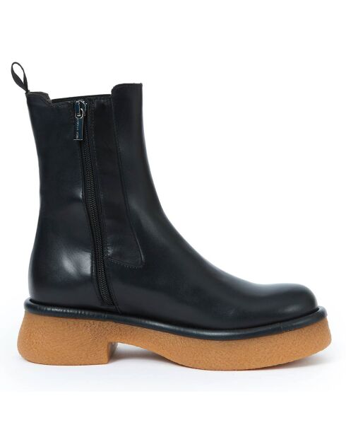 Boots en Cuir Camelia noires