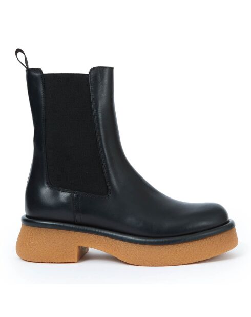 Boots en Cuir Camelia noires