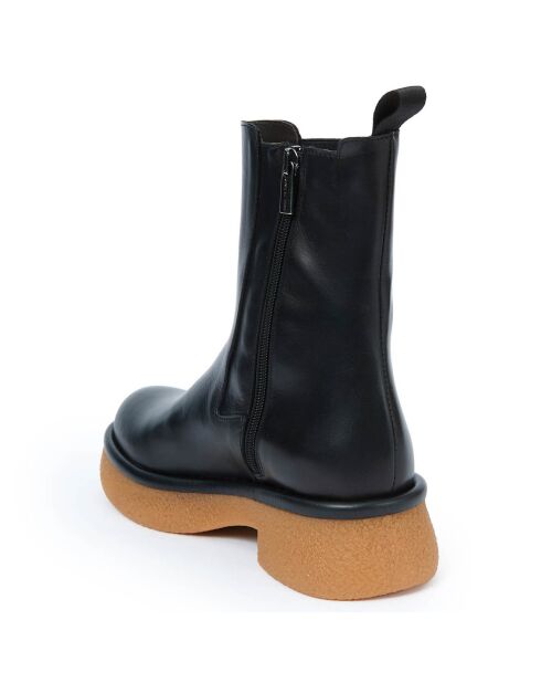 Boots en Cuir Camelia noires