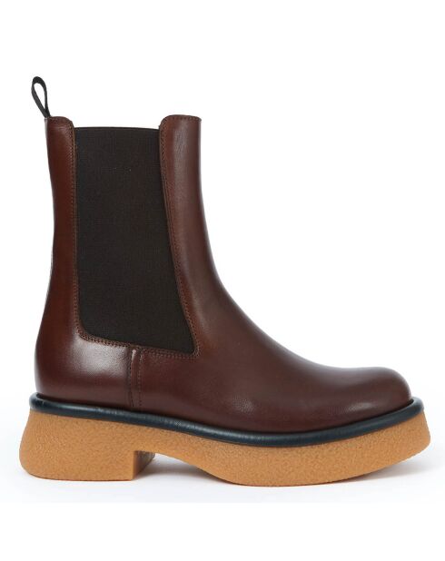 Chelsea Boots en Cuir Camelia marron