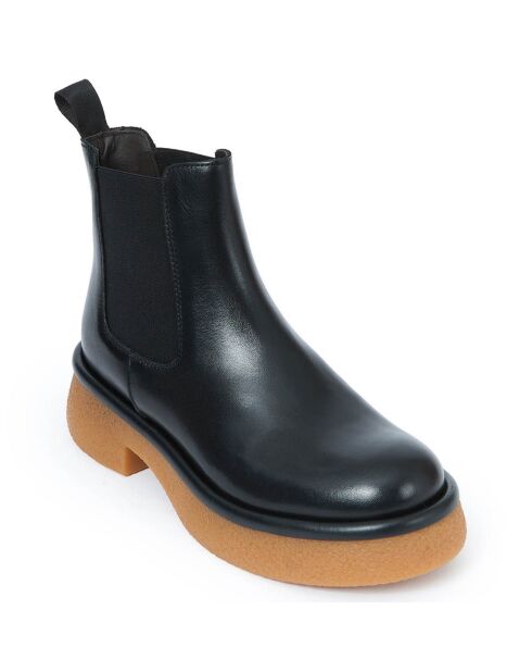 Chelsea Boots en Cuir Lina noires