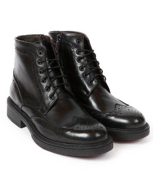 Boots en Cuir Greta noires