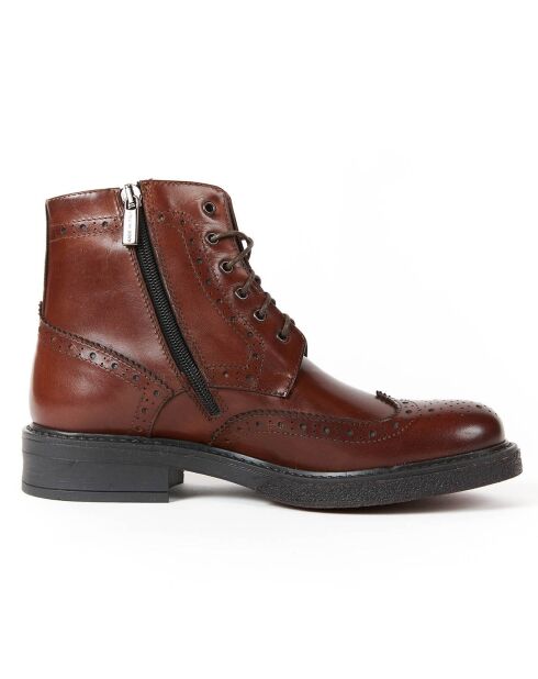 Boots en Cuir Greta marron foncé