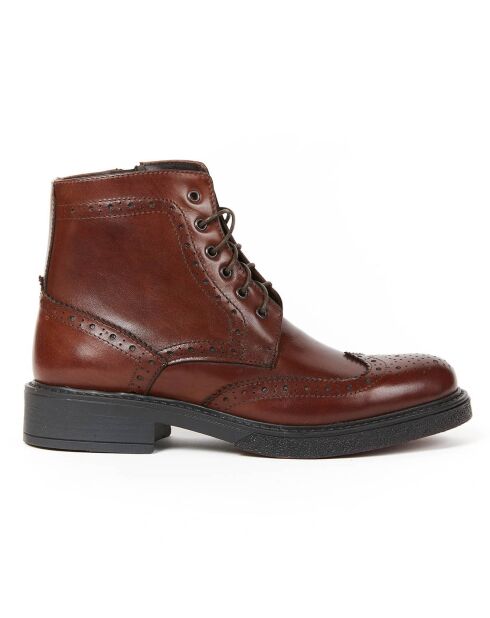 Boots en Cuir Greta marron foncé