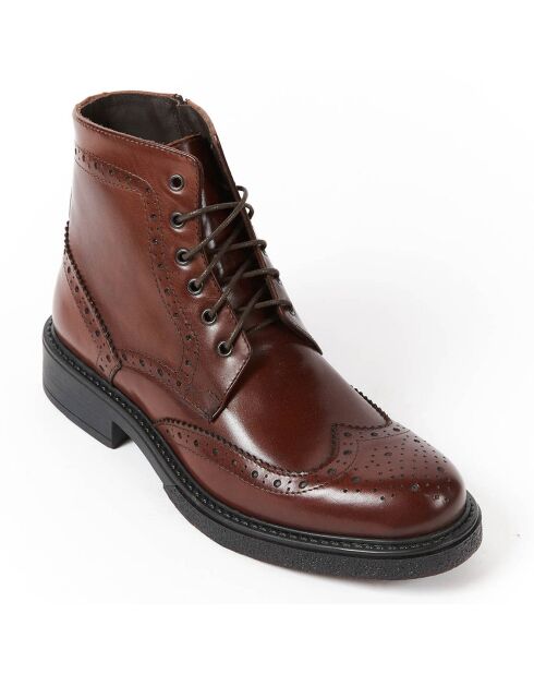 Boots en Cuir Greta marron foncé