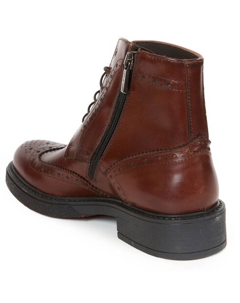 Boots en Cuir Greta marron foncé