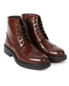 Boots en Cuir Greta marron foncé