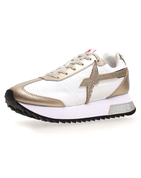 Sneakers en Cuir Kis blanc/doré