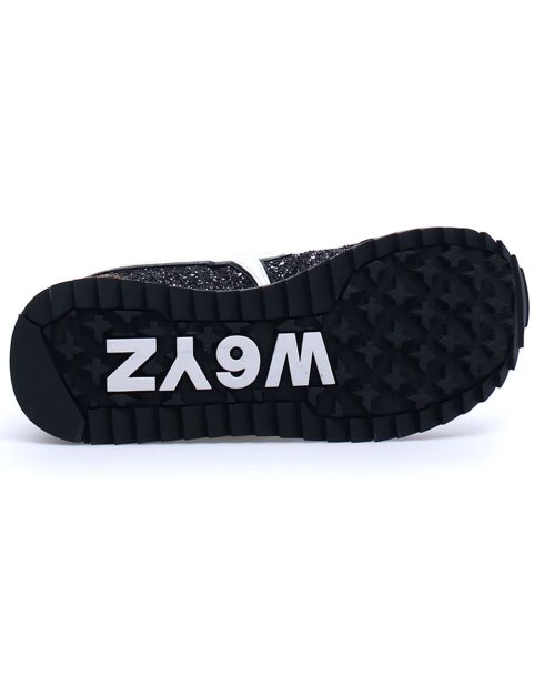 Sneakers en Cuir Kis noir/blanc/léopard
