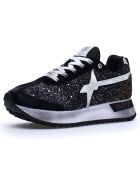 Sneakers en Cuir Kis noir/blanc/léopard