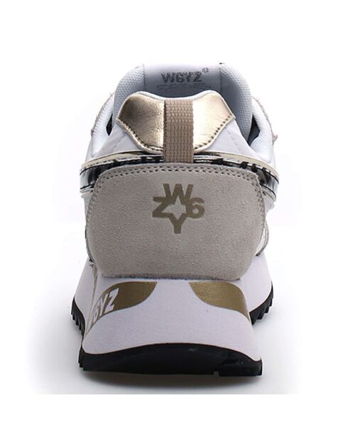 Sneakers en Cuir Kis blanc/beige/léopard