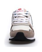 Sneakers en Cuir Jet blanc/marron/gris