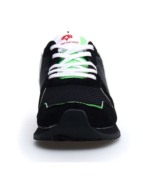 Sneakers en Cuir Jet noir/rouge/vert