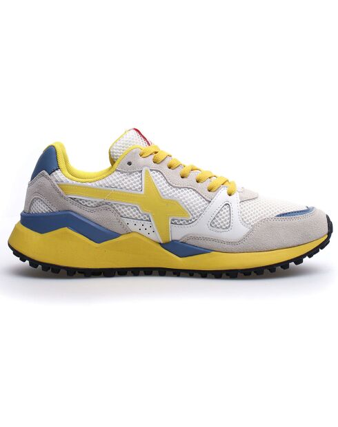 Sneakers en Cuir Wolf gris/jaune/bleu