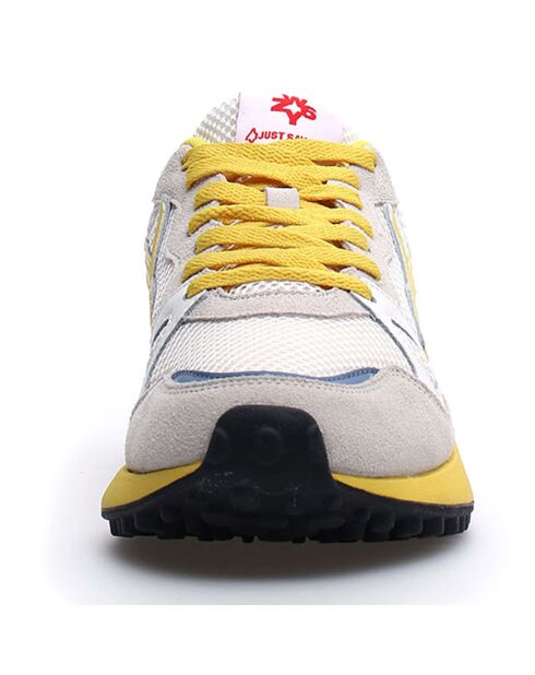 Sneakers en Cuir Wolf gris/jaune/bleu