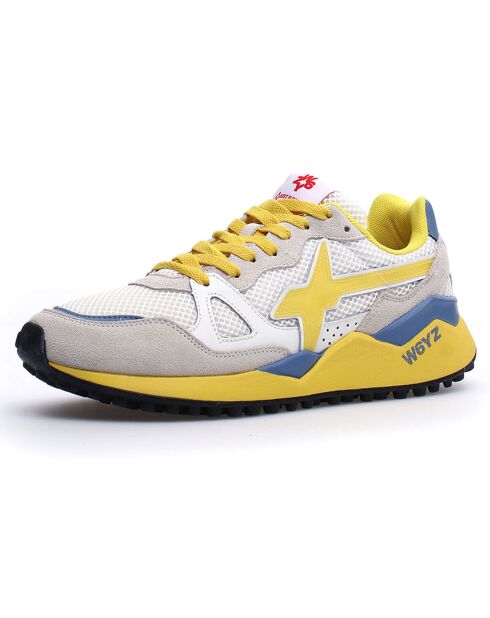 Sneakers en Cuir Wolf gris/jaune/bleu