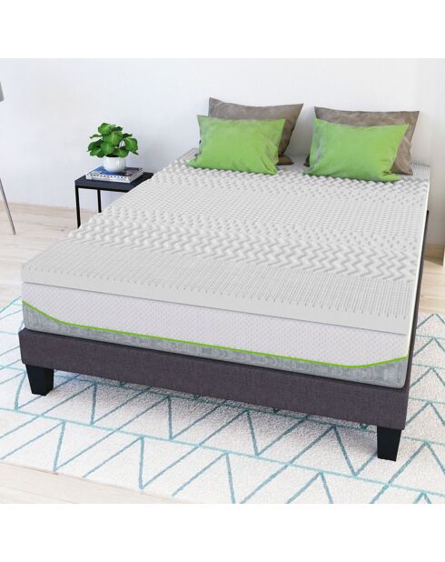 Surmatelas Air Fresh bleu/blanc - 180x200 cm