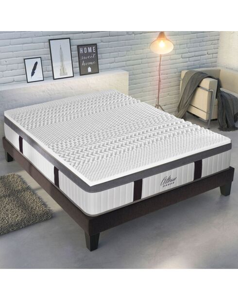 Surmatelas Air Fresh bleu/blanc - 180x200 cm