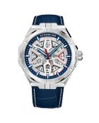 Montre Homme en Cuir Automatique Legacy bleu/argenté